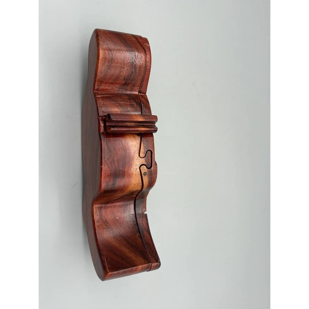 Vintage Toucan Wooden Puzzle Box Hand Carved Lined Trinket Box 9